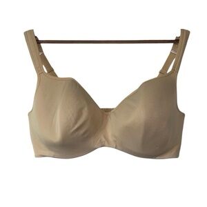 Cacique Smooth Balconette Bra Nude Tan Thick T-Shirt Comfort Underwire Size 44DD